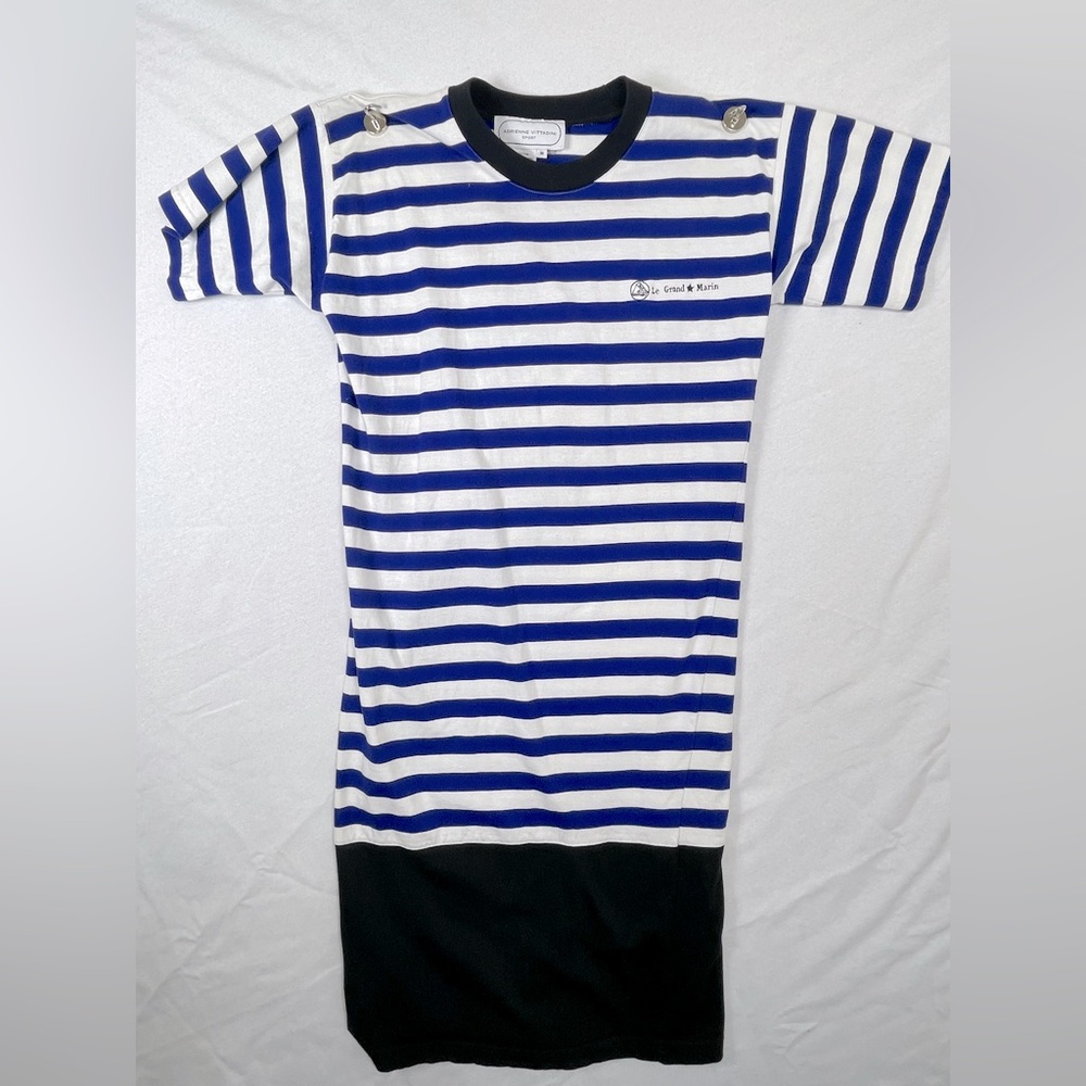 Vintage Adrienne Vittadini Striped Sport Tshirt Dress size M